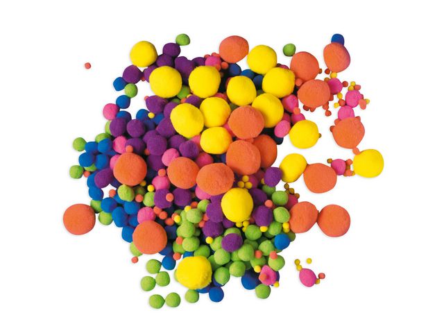 Pom Pom neon assorterte farger (500)