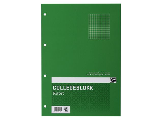 Collegeblokk EMO A4 60g 80bl ruter (2)