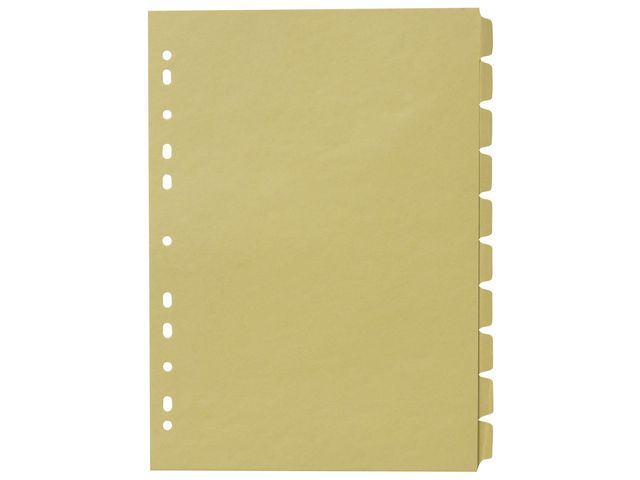 Skilleblad A4 10-delt 150g mørk manilla