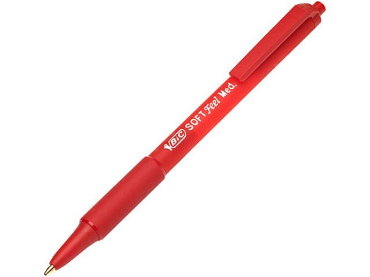 Kulepenn BIC Softfeel Clic Grip M rød