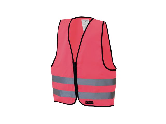 Refleksvest med glidlås barn-S rosa