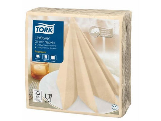 Serviett TORK linstyle 39cm krem (50) - 12 pakk