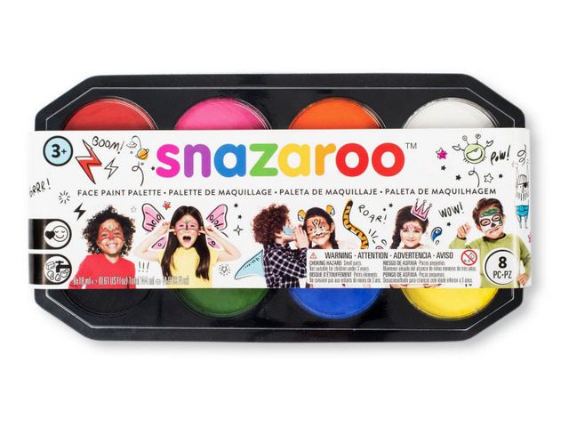 Ansiktsmaling SNAZAROO 18ml sett 8 frg