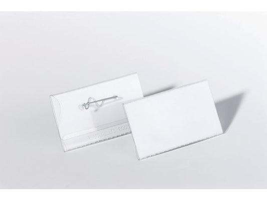 Navneskilt DURABLE 40x75mm m/nål (100)