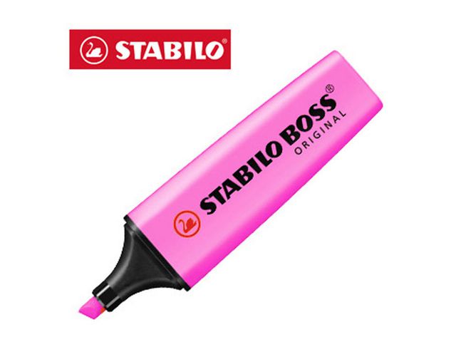 Tekstmarker STABILO Boss rosa - 10 stk