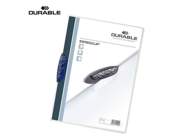 Klemmappe SWINGCLIP A4 30 ark mørkblå