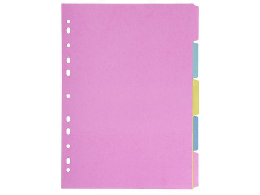 Skilleblad A4 5-delt 150g 4 farger