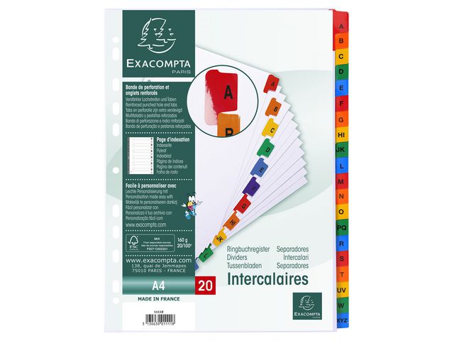 Register EXACOMPTA A4 A-Z mylar hvi/frg