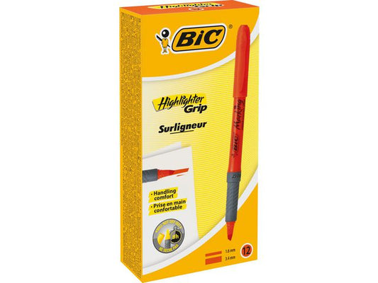 Tekstmarker BIC Highlighter Grip orange - 12 stk