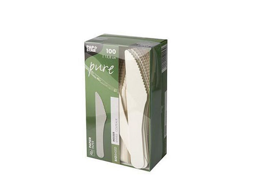 Kniv PURE papp 15,8cm hvit (100) - 10 pakk