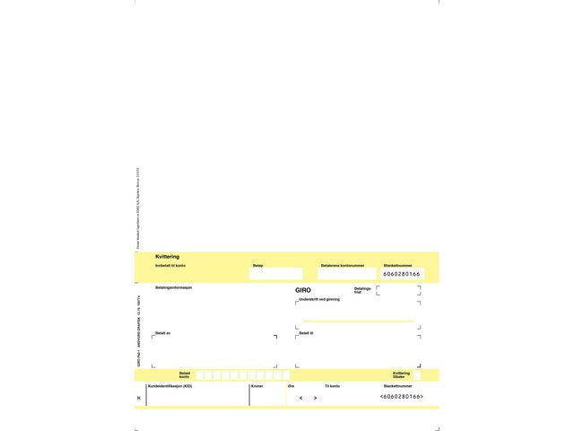 Faktura/giro A4 laser 1x hvit (2500)