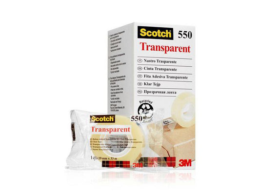 Tape SCOTCH 550 19mmx33m transparent - 8 ruller