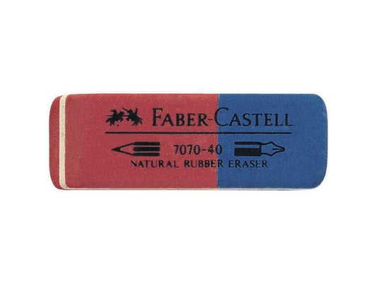 Viskelær FABER CASTELL 7070 rød/blå - 40 stk