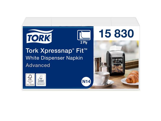 Dispenserserviett TORK N14 2L hvit (720