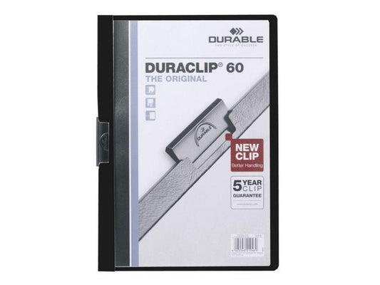 Klemmappe DURACLIP A4 60 ark sort