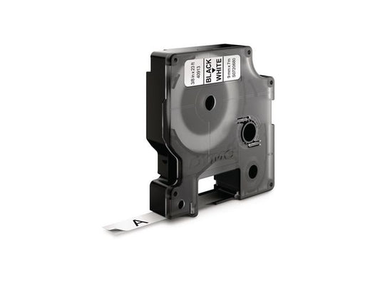 Tape DYMO D1 9mm x 7m sort/hvit