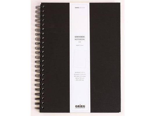 Notatbok GRIEG A4 100g 160s linjer sort
