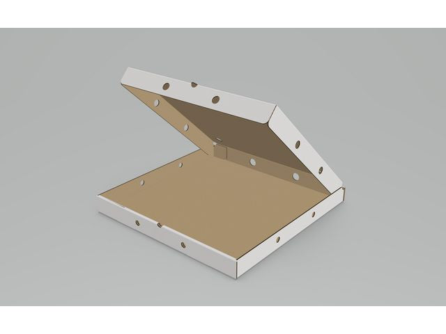 Pizzaeske 40x40x3,8cm hvit/brun