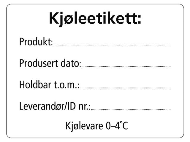 Etikett kjølevare 53x70mm 500stk - 8 ruller