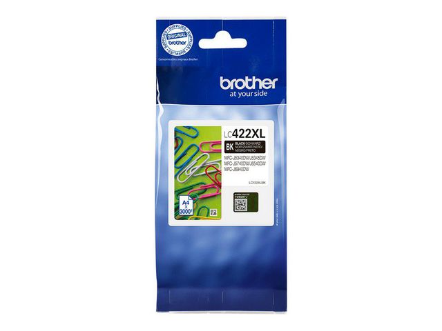 Blekk BROTHER XL LC422XLBK Sort