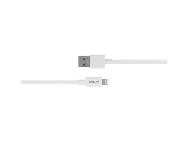 Kabel DELTACO USB-A til Lightning 1m hvi