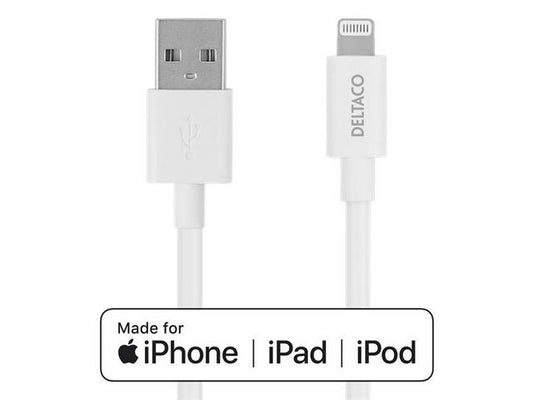 Kabel DELTACO USB-A til Lightning, 2m