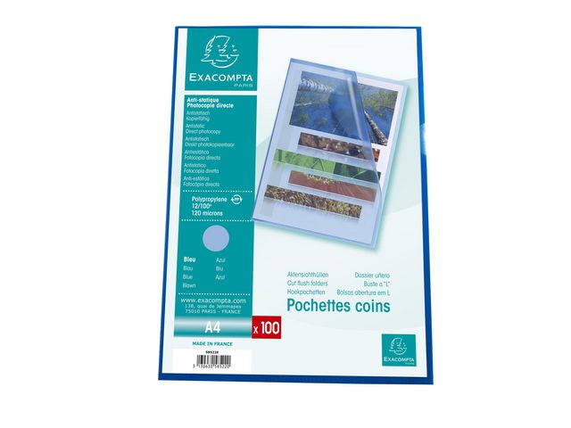 Plastomslag EXACOMPTA A4 120my blå (100)