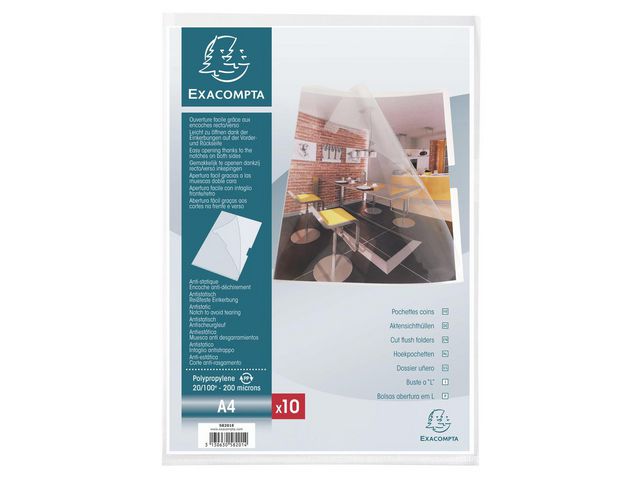 Plastomslag  EXACOMPTA A4 L åpning (10)