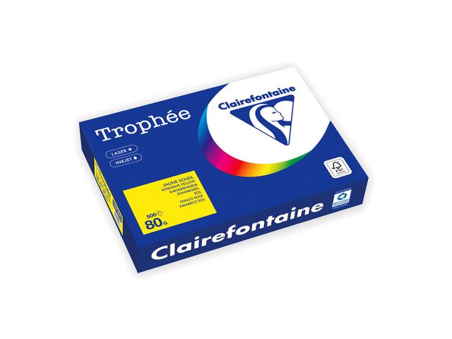 Kopipapir TROPHEE A4 80g sennepgul (500)