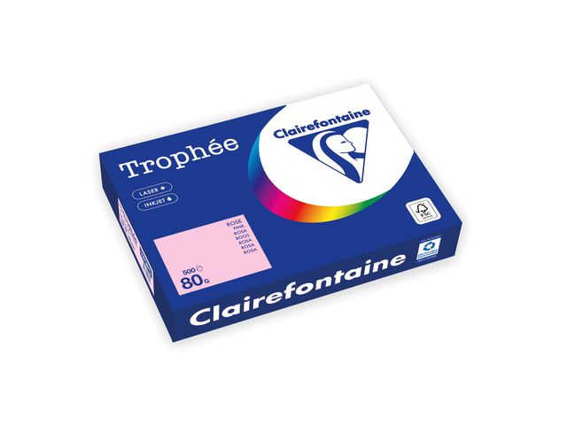 Kopipapir TROPHEE A4 80g lysrosa (500)