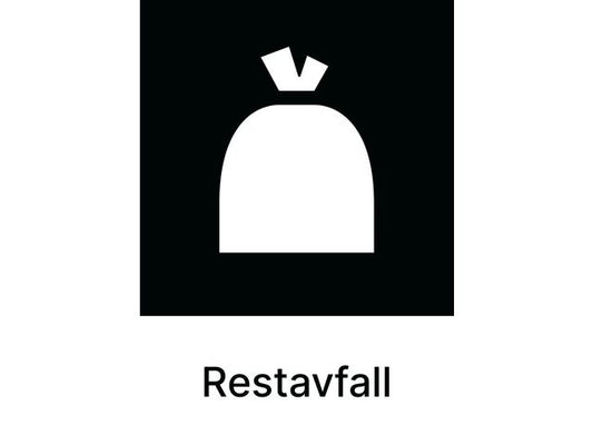 Kildesorteringsetikett Restavfall A4