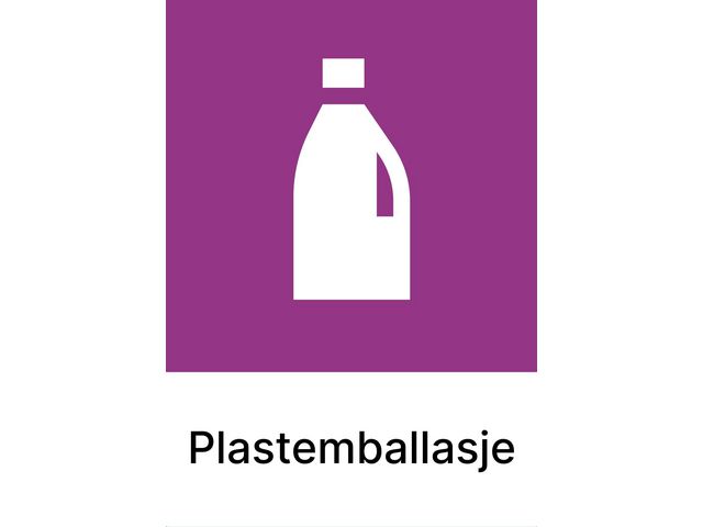 Kildesorteringsetikett Plast A4