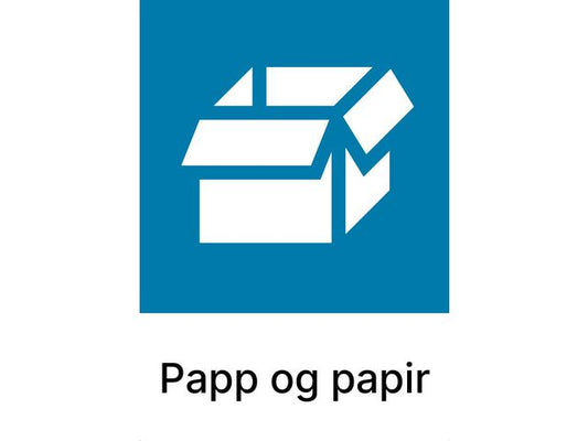 Kildesorteringsetikett Papp og Papir A5