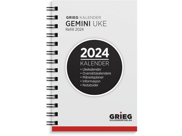 Lommekal GRIEG Gemini 2024 refill