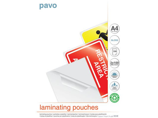 Lamineringslomme PAVO A4 100my (100)