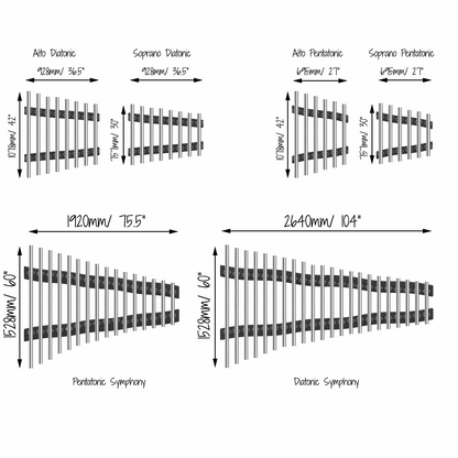 Soprano Pentatonic Freechimes, utendørs klokkespill