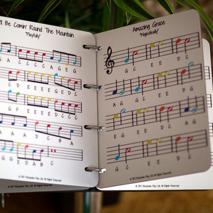 Music Book, fargekodede noter