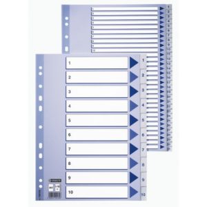 Register ESSELTE A4 plast 1-8 blå/hvit