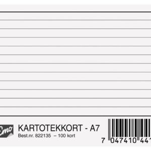 Kartotekkort EMO A7 linjert 200g (100)