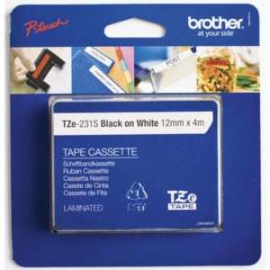 Tape BROTHER TZ-e231S2 12mmx4m sort/hvi
