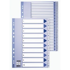 Register ESSELTE A4 plast 1-5 blå/hvit