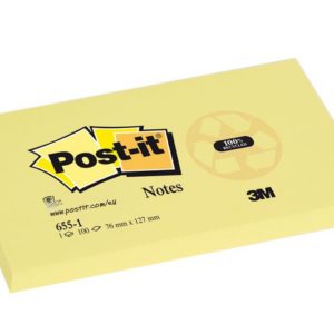 POST-IT notatblokk 76x127mm resirk gul