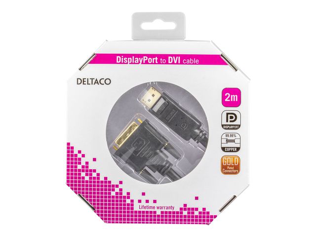 Kabel DELTACO Display/DVI-D M/M 2m sort