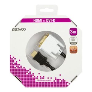 Kabel DELTACO HDMI/DVI-D M/M 3m sort
