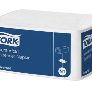 Dispenserserviett TORK 1L N1 hvit (300)