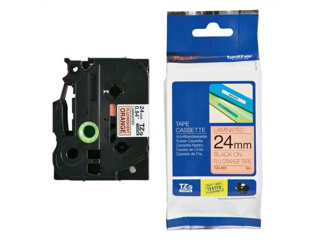 Tape BROTHER TZe-B51 24mmx5m sort/orang