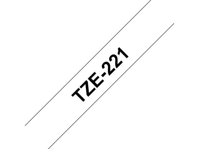 Tape BROTHER TZe-221 9mmx8m sort/hvit