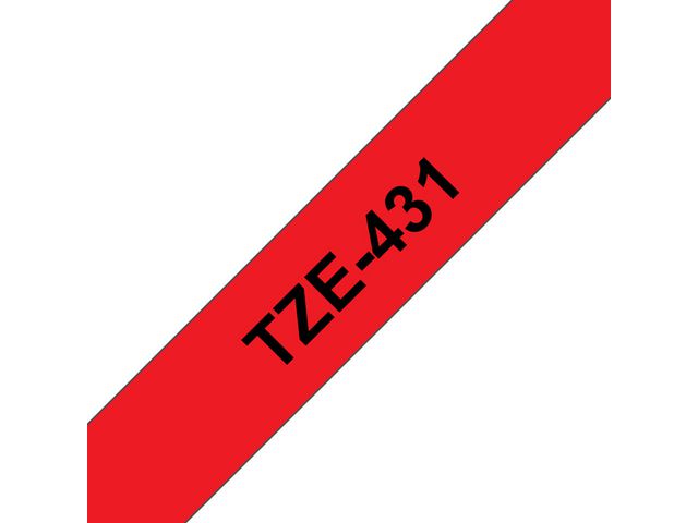 Tape BROTHER TZe-431 12mmx8m sort/rød