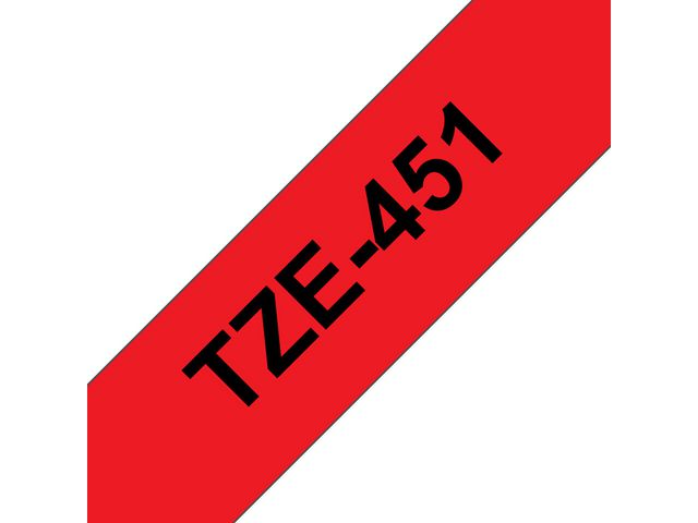 Tape BROTHER TZe-451 24mmx8m sort/rød